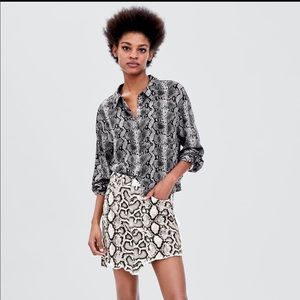 Zara Print Button Down Top